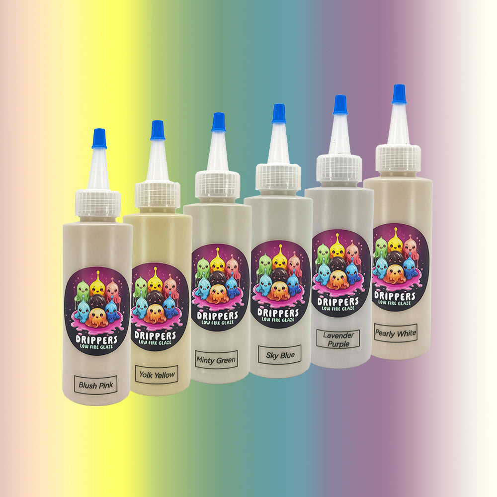 Gloop Glaze for Ceramics, Ceramics glaze, pottery glaze, gloop glaze, Drippers, Drippers glaze, Soft Color Set